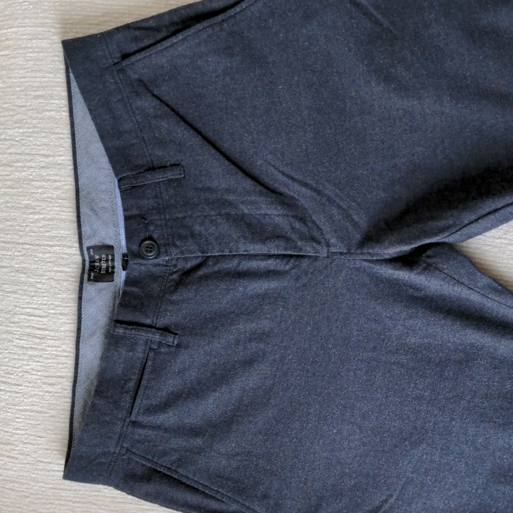 J Crew 484 Slim Fit 31 x 34 Brushed Twill Pants New Dark Green Navy Blue Chino - Picture 3 of 10